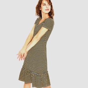 Boden Blue Yellow below the knee casual dress